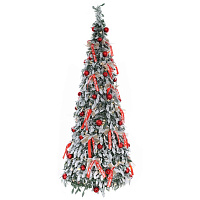 Ёлка искусств с подсвет от сети, L60 W60 H180, 150LED, 58 шаров + банты, экспресс сборка оптом