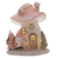 Фигурка декоративная с подсветкой "Домик и гномы", L13 W10 H15 см оптом
