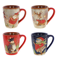 Кружка, L13 W9,5 H11,5 см, 450 мл, 4в. ( в подарочной упаковке) оптом