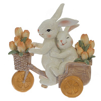 Фигурка декоративная "Зайцы", L12,5 W6 H13 см оптом