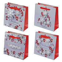 Пакет подарочный XS (бумага 210г/м2, блок 12шт), L14,5 W6 H14,5 см, 4в. оптом