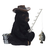 Фигурка декоративная "Медведь-рыбак", L11,5 W17 H13 см оптом