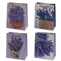 Пакет подарочный S (бумага 210г/м2, блок 12шт), L18 W10 H23 см, 4в. оптом