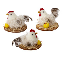 Фигурка декоративная "Курица" (блок 12шт), L8 W8 H6 см, 3в. оптом