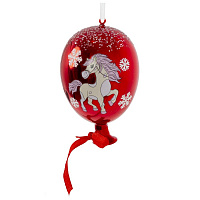 Украшение новогоднее "Воздушный шарик с лошадкой", L7 W7 H11 см оптом