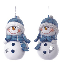 Фигурка декоративная подвесная "Снеговик",  L5 W4,5 H8,5 см, 2в. оптом