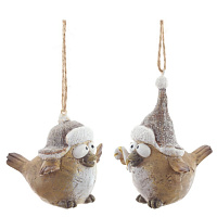 Фигурка декоративная подвесная "Птичка",   L6 W7 H6 см, 2в. оптом