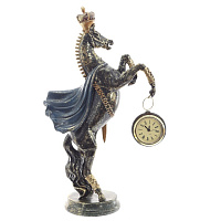 Фигурка декоративная "Лошадь" с часами D5см, (LR44x1), L22 W11 H39,5 см оптом