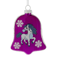 Украшение новогоднее "Колокольчик с лошадкой", L8 W2,5 H11 см оптом