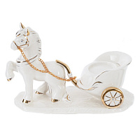 Фигурка декоративная "Лошадка" с подсвечником, D свечи 3,5 см, L16,5 W7 H12 см оптом