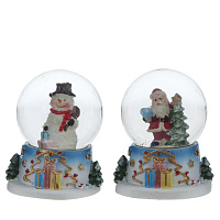Фигурка декор в стекл шаре "Дед Мороз/Снеговик", D 4.5 см, L5,5 W5 H6 см, 2в. оптом