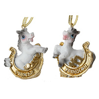 Фигурка декоративная подвесная "Лошадка", L5 W2 H5 см, 2в. оптом