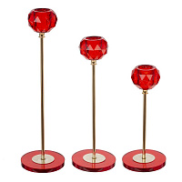 Набор из 3-х подсвечников, L11 W5,5 H28,5 см оптом