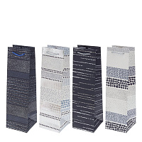Пакет подарочный (бумага 210г/м2, блок микс 12шт), L11 W11 H38 см, 4в. оптом