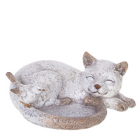 Подсвечник "Кошка с птичкой", L26,5 W22 H11 см оптом