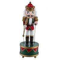 Фигурка декоративная "Щелкунчик" с музыкой и движением, L10,5 W10,5 H30,5 см оптом