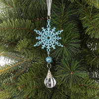 Украшение новогоднее "Снежинка", L9 W2 H16 см Украшение новогоднее "Снежинка", L9 W2 H16 см оптом