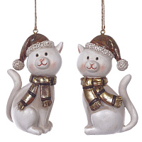 Фигурка декоративная подвесная "Кошка",  L5 W4 H9 см, 2в. оптом