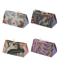 Пакет подарочный S (бумага 210г/м2, блок 12шт), L22 W12 H12 см, 4в. оптом