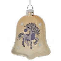 Украшение новогоднее "Колокольчик с лошадкой", L8 W2,5 H11 см оптом