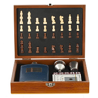 Набор подарочный (шахматы, покер, фляжка, 220 мл, L24 W19 H6 см оптом