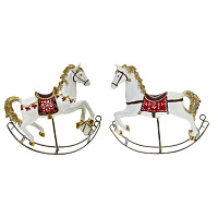 Фигурка декоративная "Лошадка-качалка", L26 W6 H24 см, 2в. оптом