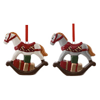 Фигурка декоративная подвесная "Лошадка", L8 W2 H8см, 2в. оптом