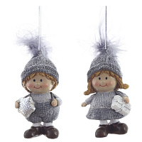 Фигурка декоративная подвесная "Дети",   L4 W3 H7,5 см, 2в. оптом