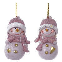 Фигурка декоративная подвесная "Снеговик", L5 W5 H8,5 см, 2в. оптом