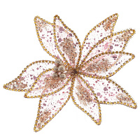 Цветок искусственный "Пуансеттия" (на клипсе), L24 W24 H12 см оптом