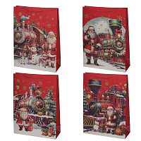 Пакет подарочный XL (бумага 210г/м2, блок 12шт), L40 W15 H55 см, 4в. оптом