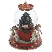 Фигурка декор в стекл шаре "Карусель" (движ, муз, подсвет, 3хААА, н/п), D 10 см, L14,5 W14,5 H18 см оптом