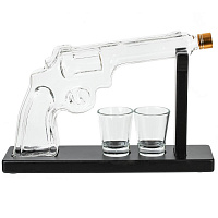 Графин "Пистолет" 330 мл с 2-мя стопками 40 мл, L28 W7 H19 см оптом