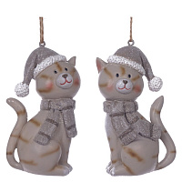 Фигурка декоративная подвесная "Кошка",  L5 W4 H9 см, 2в. оптом