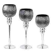 Набор из 3-х подсвечников, L33 W16 H45,5 см оптом