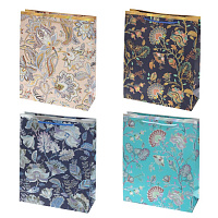 Пакет подарочный (бумага 210г/м2, блок микс 12шт), L26 W10 H32 см, 4в. оптом