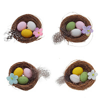 Изделие декоративное "Гнездо пасхальное" (блок 12 шт), L5,5 W5 H2 см, 4в. оптом