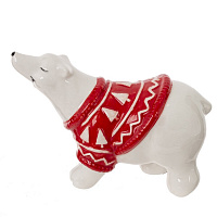 Фигурка декоративная "Белый медведь", L10 W4 H7 см оптом