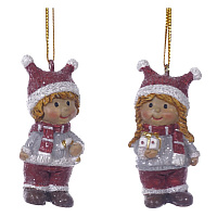 Фигурка декоративная подвесная "Дети",  L3 W2,5 H6,5 см, 2в. оптом