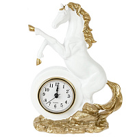 Фигурка декоративная "Лошадь" с часами (AAAx1 н/п), L16 W7,5 H23 см оптом