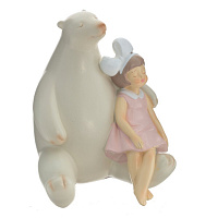 Фигурка декоративная "Девочка с медведем", L11 W11 H12 см оптом