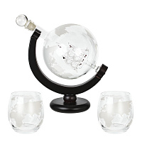 Графин "Глобус" 950 мл с 2-мя стаканами 300 мл, L20 W13 H22 см оптом