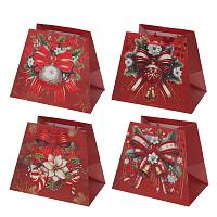 Пакет подарочный (бумага 210г/м2, блок 12шт), L17,5 W13,8 H21, 4в. оптом