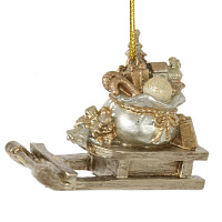 Изделие декоративное подвесное "Санки с подарками", L7 W3 H5,5 см оптом
