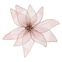 Цветок искусственный "Пуансеттия" (на клипсе), L23 W23 H8 см оптом