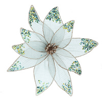 Цветок искусственный "Пуансеттия" (на клипсе), L24 W24 H9 см оптом