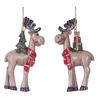 Фигурка декоративная подвесная "Олень",  L5,5 W2,5 H11 см, 2в. оптом