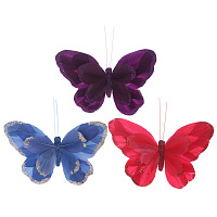 Изделие декоративное "Бабочка", L13 W14 H2,5 см, 3в. оптом