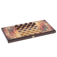 Игра настольная 2 в 1 ( шашки, нарды) "Богатырь", L50 W25 H4 см оптом