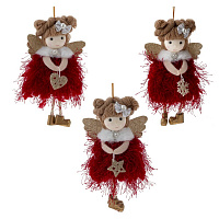 Изделие декоративное подвесное "Девочка-ангел", L8 W4 H15 см, 3в. оптом